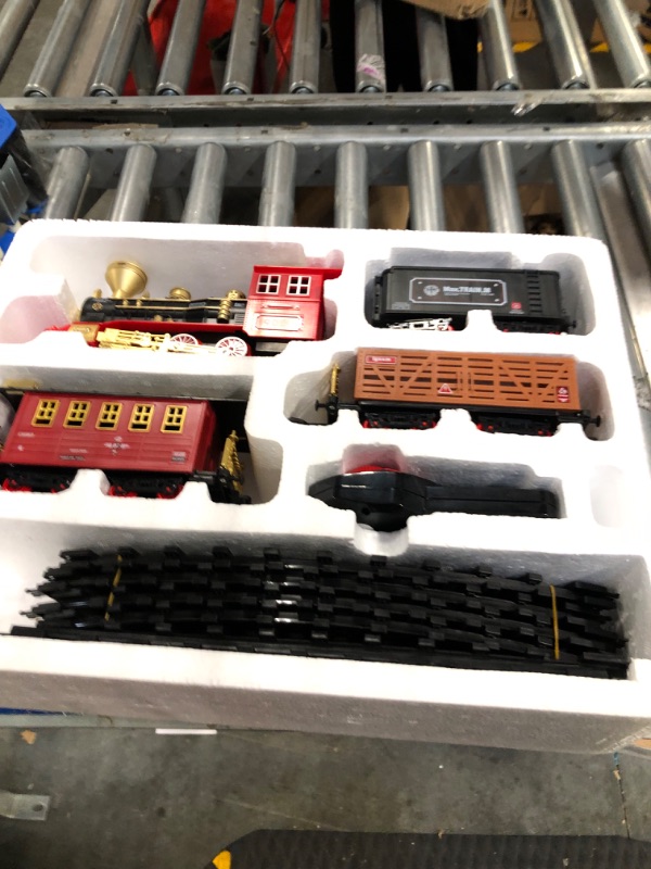 Photo 3 of Hot Bee Train Set for Boys - Remote Control Train Toys w/Steam Locomotive, Cargo Cars & Tracks,Toy Trains w/Realistic Smoke,Sounds & Lights,Christmas Train Gifts for 3 4 5 6 7 8+ Year Old Boys Upgraded Rc Train