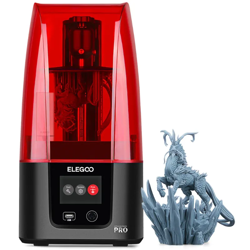 Photo 1 of ELEGOO Resin 3D Printer, Mars 3 MSLA 3D Printer with 6.66 inches Ultra 4K Monochrome LCD and Ultra-high Printing Accuracy, Print Size 143×89×175mm/5.62×3.5×6.8in