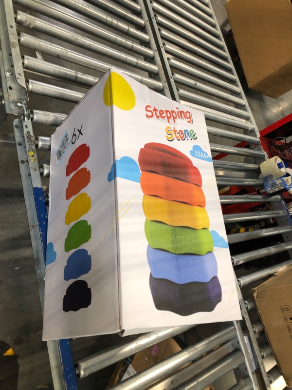 Photo 1 of Balance Stepping Stones for Kids and Also a Stacking Blocks Toy, Balance River Stones for Promoting Children's Coordination Skills Obstacle Courses Sensory Toys for Toddlers 6pcs/Set