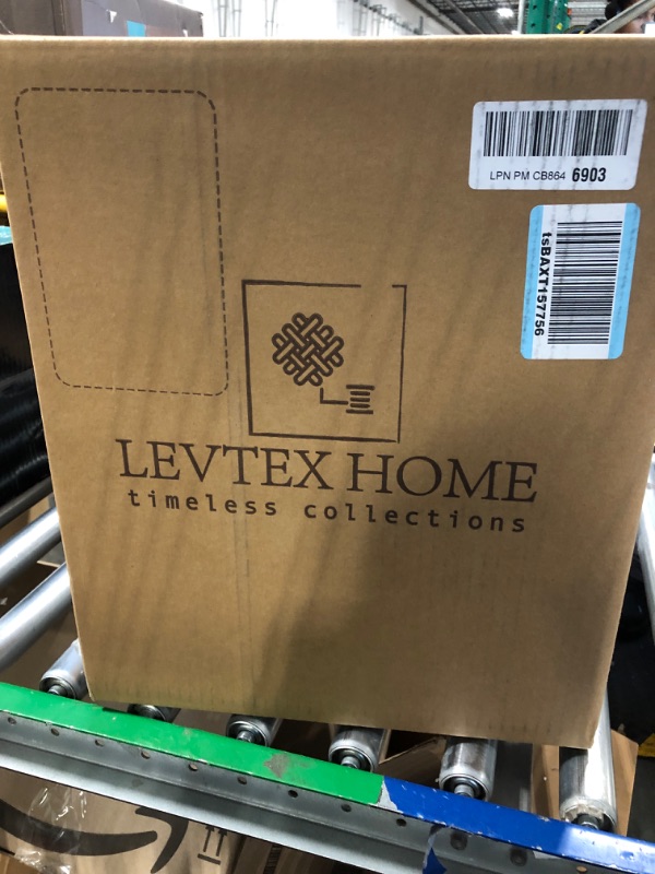 Photo 2 of ***factory sealed***Levtex Home - Tamsin Grey Quilt Set - King Quilt + Two King Pillow Shams - Modern Paisley - Grey Taupe Off-White - Quilt Size (106x92in.) and Pillow Sham Size (36x20in.) - Reversible - Cotton