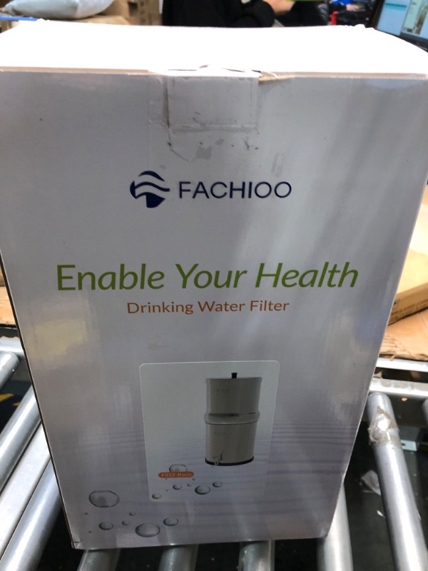 Photo 2 of FACHIOO Gravity-fed Water Filter System, 2.25-Gallon Stainless Steel Alkaline Filter Countertop System with 2 Ceramics Filters and Metal Spigot, Reduces 99% Chlorine, King Tank Series