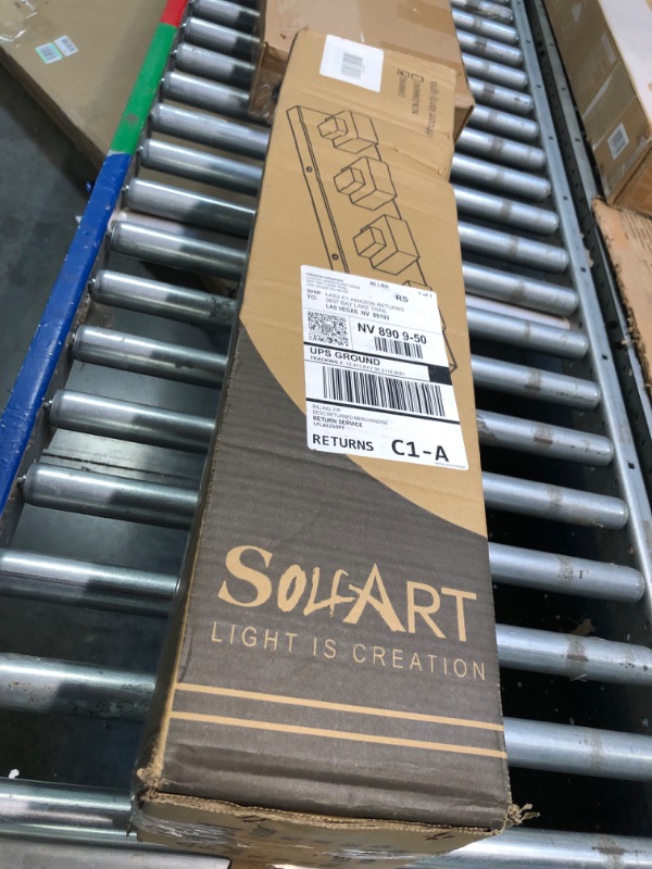 Photo 1 of solfart Bathroom Light,SOLFART 4 Lights Modern Glass Stainless Steel Vanity Wall Light Over Mirror LED Bathroom Lighting Fixtures