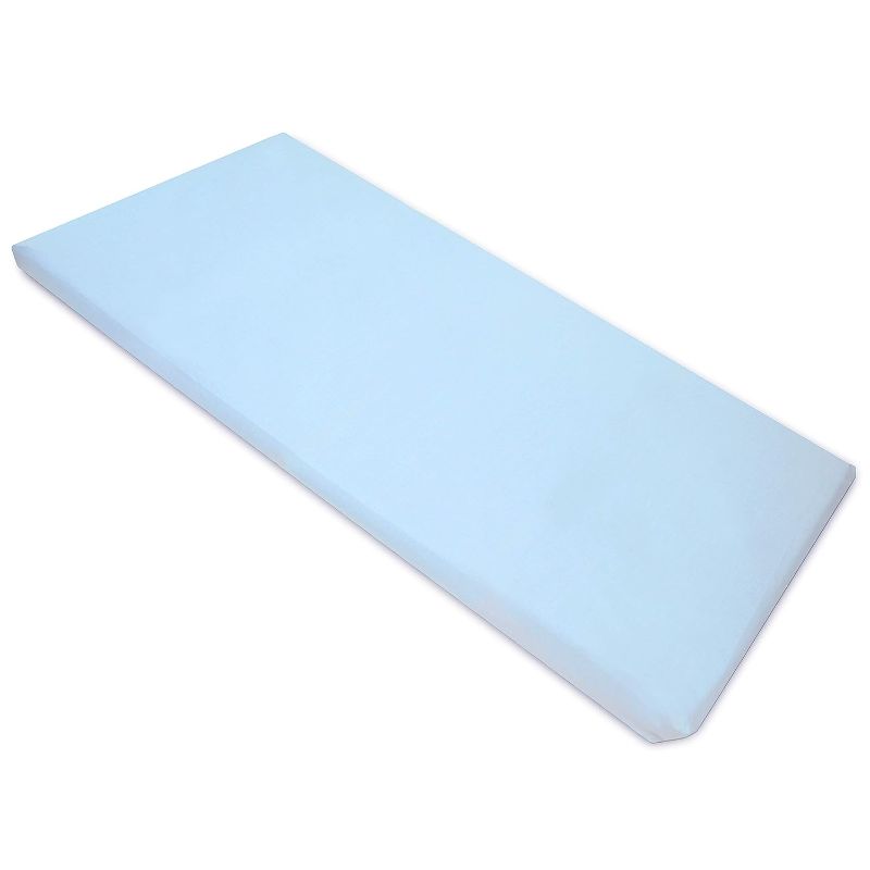 Photo 1 of American Baby Company 100% Natural Cotton Percale Fitted Day Care Mat Sheet, Blue, Soft Breathable, for Boys and Girls, 24x48x4 Inch (Pack of 1)