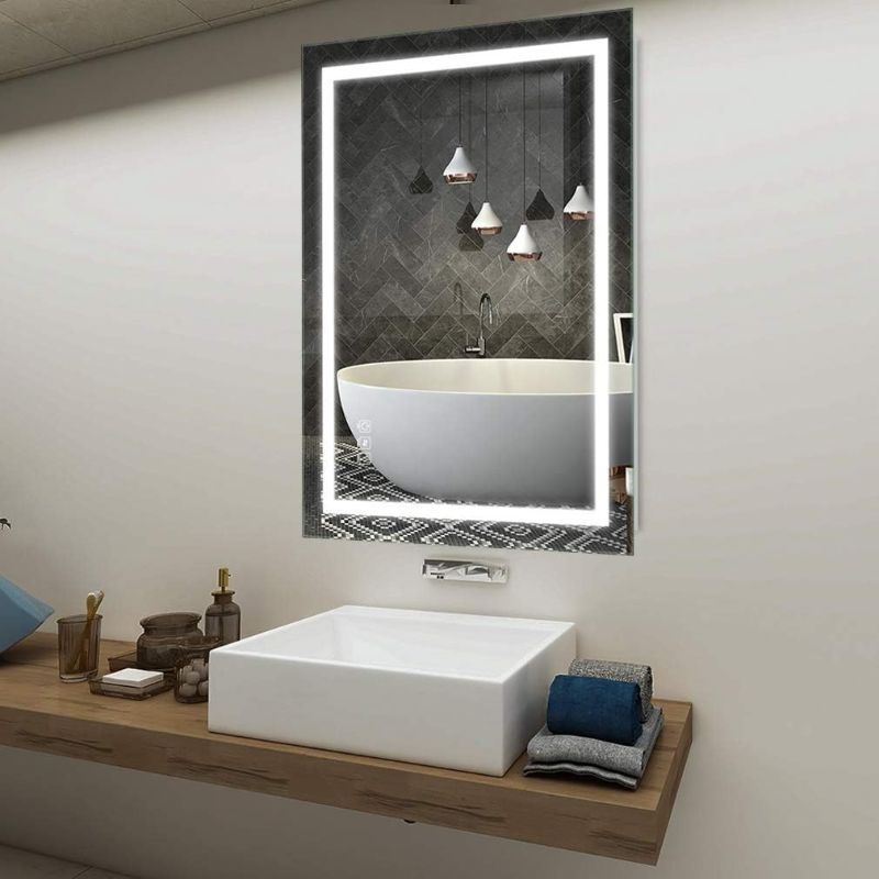 Photo 1 of ANTEN 32x24 inch LED Lighted Bathroom Mirror, Wall Mounted Bathroom Vanity Mirror, Dimmable Touch Switch Control, 3000-6000K Adjustable Warm White/Natural/Daylight Lights, Horizontal & Vertical
