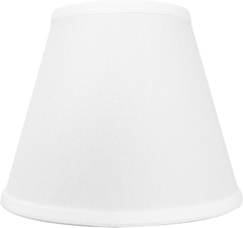 Photo 1 of 5x10x8 White Fabric Lampshade Empire with Edison Bulb Clip On Fitter - Perfect for small table lamps, desk lamps, and accent lights -Medium, White
