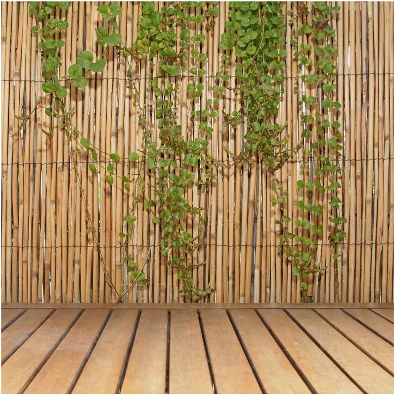 Photo 1 of Backyard X-Scapes Jumbo Reed Bamboo Screen Fencing Privacy Fence Backyard Divider Decorative Reed Garden Fencing Natural Finish 6 ft H x 16 ft L, (20-BR6)