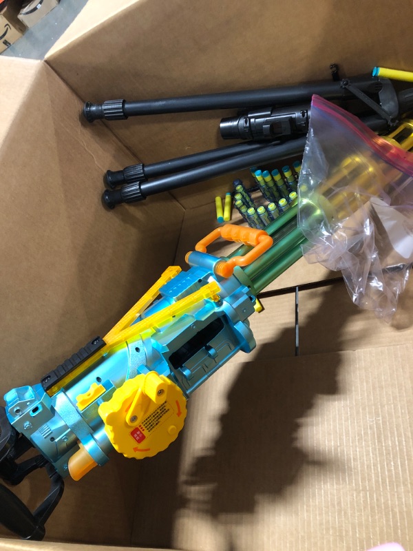 Photo 2 of ArtCreativity Electronic Gatling Toy Gun for Kids, Rapid Toy Machine Gun with Foam Suction Darts and Accessories, Kids’ Revolving Toy Gun with Automatic and Manual Mode, Great Gift Idea Gatling Gun