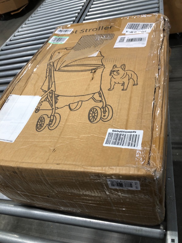 Photo 1 of Dog Strollers for Small Medium Dogs - Pet Stroller Rubber 4 Wheels with Shock Absorbers,Easy one-Handed Folding,Removable Basket for Travel Carrier,No Zipper Entry