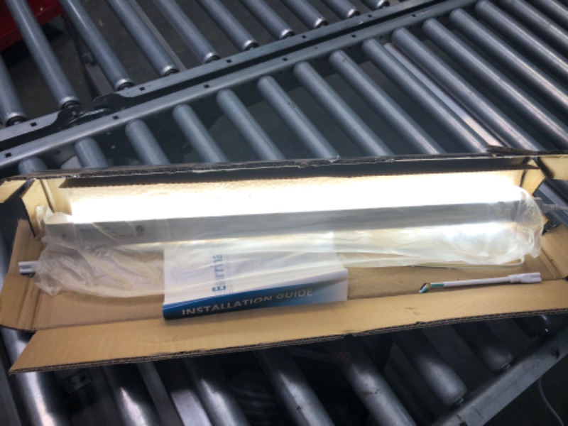 Photo 3 of Barrina LED Shop Light 2ft, 20W 2500LM 6500K, T8 LED Light Fixture, Clear Cover, Ceiling and Utility Linkable Tube Lights for Room, Garage, Workbench, Warehouse