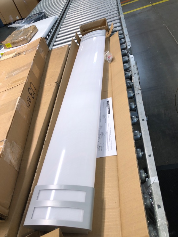 Photo 2 of 4FT 3 CCT LED Flush Mount Puff Lights 50W, 5000lm, 3000K/4000K/5000K Selectable, 4 Foot Kitchen Ceiling Lights for Kitchen, Utility Room, Laundry, Fluorescent Replacement, 120-277V, ETL