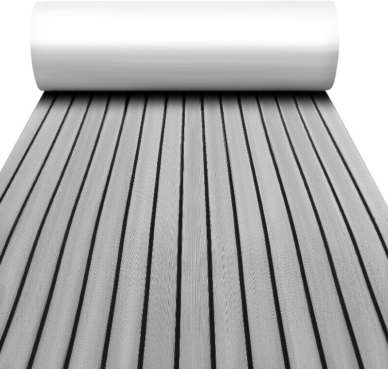 Photo 1 of Boat Flooring EVA Foam Faux Teak Marine Mat Self-Adhesive Decking Sheet Non Slip Carpet for Motorboat RV Yacht Kayak Surfboard DeckinG
