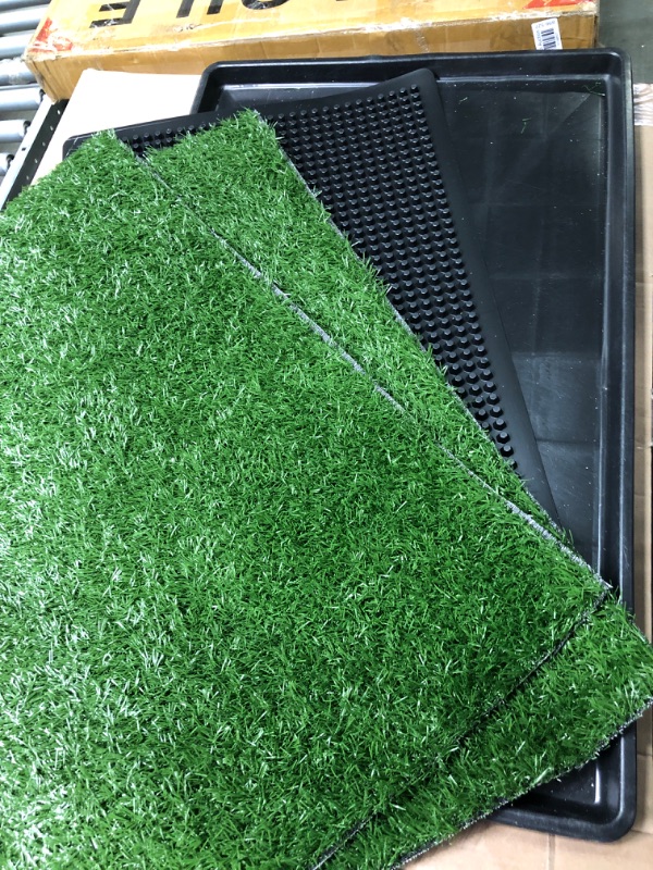 Photo 3 of  Pet Potty Pad Artificial Grass Trainer, 3 Layered System Dog Pan Supply Pee Fake Grass (35*23)