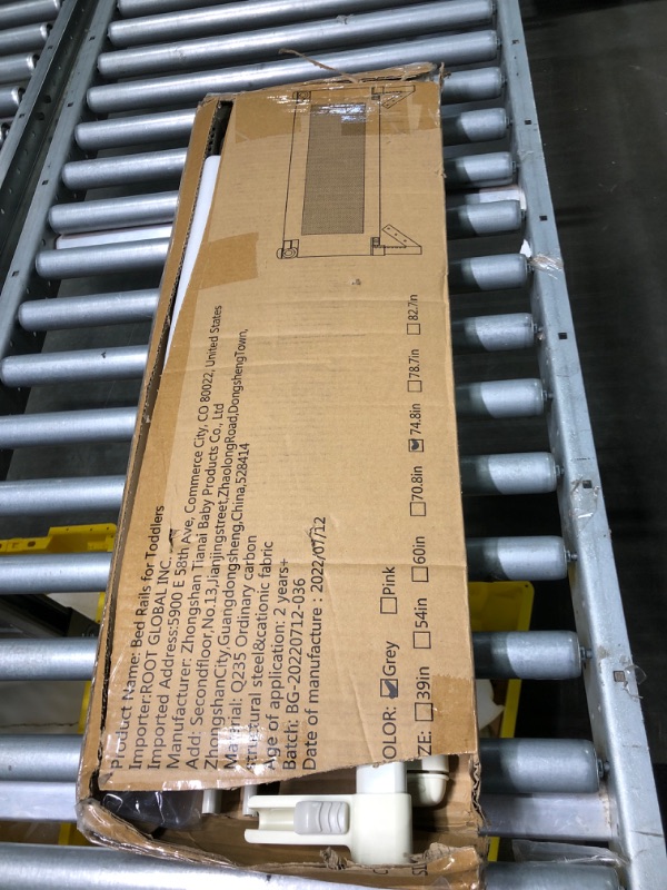 Photo 1 of Bed Rail for Toddlers,Upgraded Infants Safety Bed Guardrail for Twin, Double, Full-Size Queen & King Mattress (74.8"×30”, Gray)
