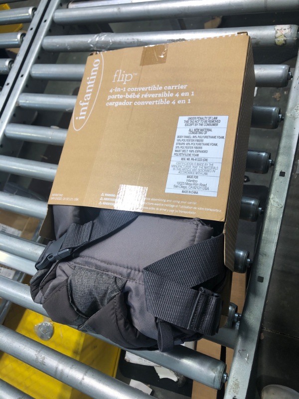 Photo 1 of Infantino Flip Advanced 4-in-1 Carrier - Ergonomic, convertible, face-in and face-out front and back carry for newborns and older babies 8-32 lbs Grey Flip 4-in-1 Carrier