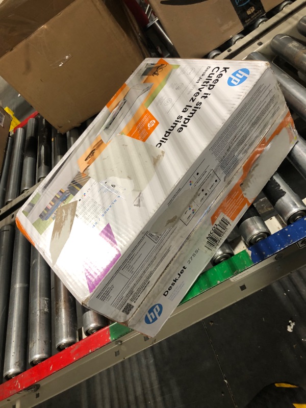 Photo 1 of HP DeskJet 2755e Wireless Color All-in-One Printer with bonus 6 months Instant Ink (26K67A), white