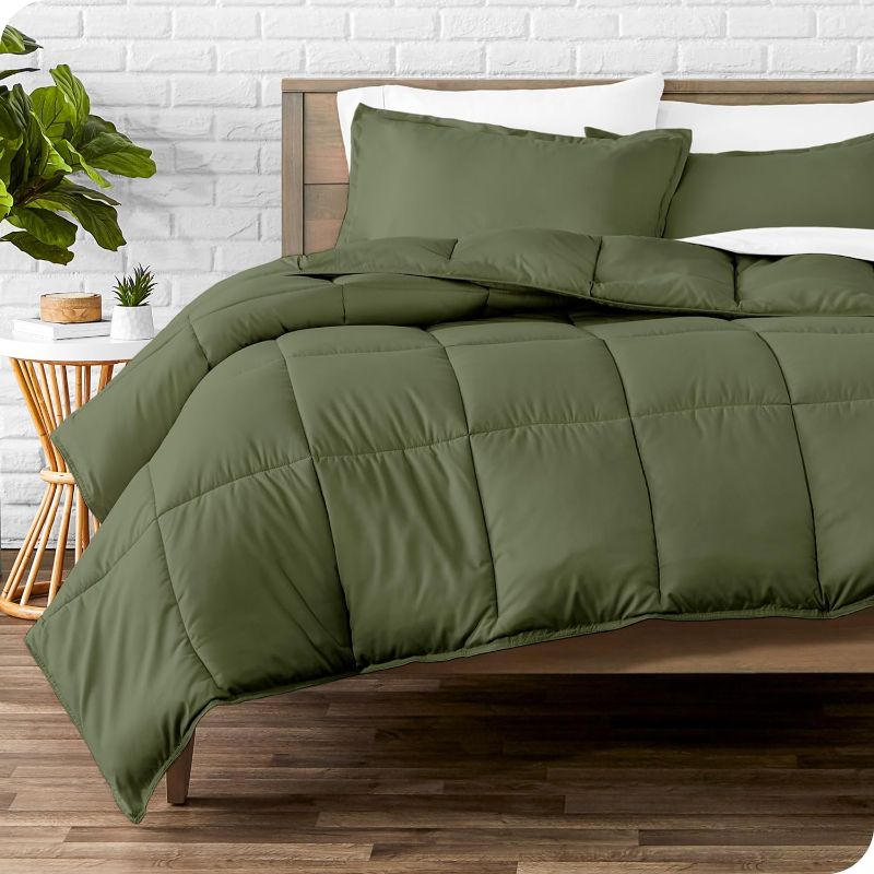 Photo 1 of  Comforter Set - Full Size - Ultra-Soft - Goose Down Alternative - Premium 1800 Series - All Season Warmth (Full, Cypress Green)