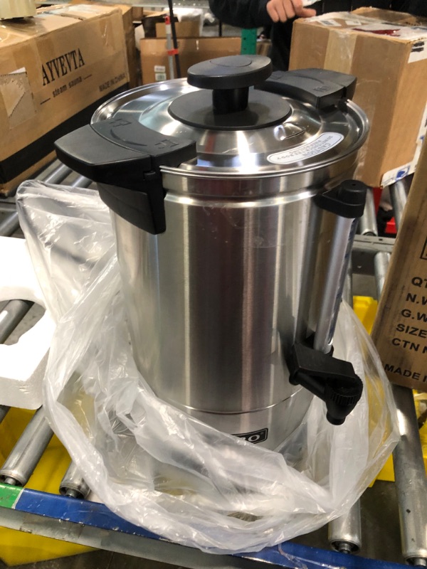 Photo 3 of **VERY USED AND DIRTY** SYBO 2022 UPGRADE SR-CP-50B Commercial Grade Stainless Steel Percolate Coffee Maker Hot Water Urn for Catering, 50-Cup 8 L, Metallic