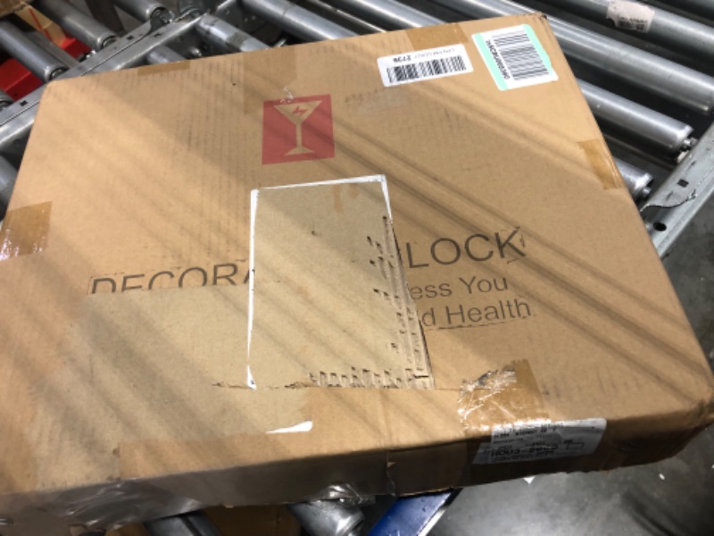 Photo 1 of FLEBLE Large Wall Clocks for Living Room Decor Silent Pendulum Wall Clocks Battery Operated Non-Ticking for Bedroom Kitchen Office Home Decorative Square White Wood Clocks Wall Decor for School Indoor 25inch