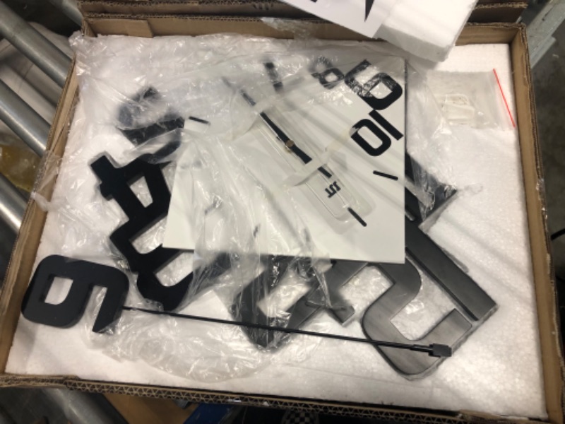 Photo 1 of FLEBLE Large Wall Clocks for Living Room Decor Silent Pendulum Wall Clocks Battery Operated Non-Ticking for Bedroom Kitchen Office Home Decorative Square White Wood Clocks Wall Decor for School Indoor 25inch