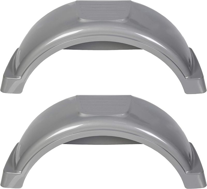 Photo 1 of HECASA Set of 2 Single AXLE Trailer Fenders 13" Wheels Tires Plastic Fender Top Step Skirt Boat W/O Step (Gray)