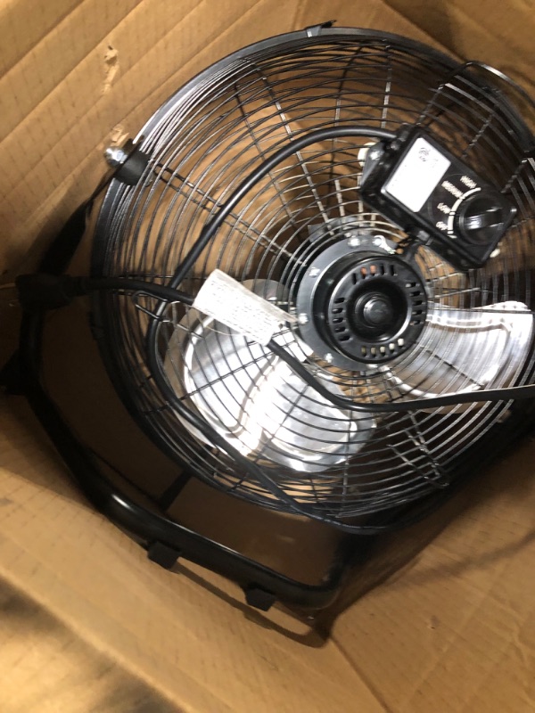 Photo 3 of 16 Inch High Velocity 3 Speed, Black Wall-Mount Fan