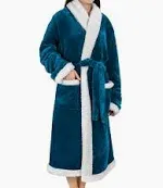 Photo 1 of PAVILIA Soft Plush Women Fleece Robe, Cozy Warm Bathrobe, Fuzzy Female Long Spa Robe large