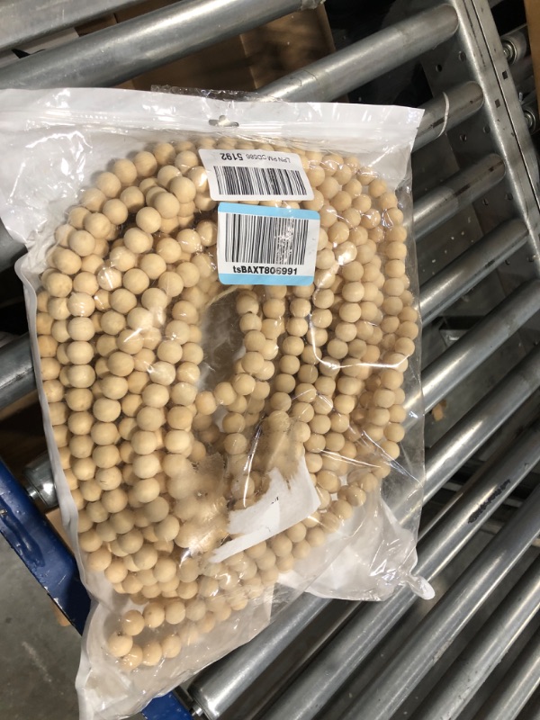Photo 1 of 48 feet Christmas Garlands Wooden Bead Garlands lagre Farmhouse Garland Rustic Country Xmas Bead Garlands Boho Christmas Tree Hanging Ornaments for Holiday Home