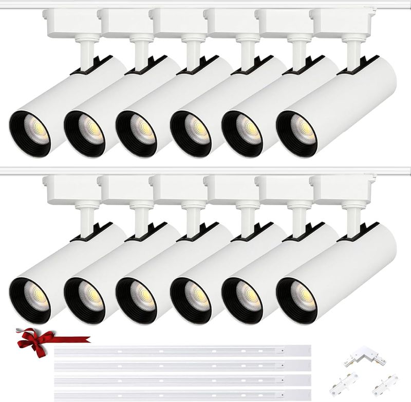 Photo 1 of 12 Packs Plug in LED Track Lighting Complete Kits 6000K Cool White .25w x 12 Track Lighting Heads with Extra 13.1Ft Track Rails, High Brightness Accent Lighting for Accent Task Walls