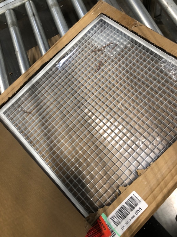 Photo 3 of 16" x 16" Cube Core Eggcrate Return Air Grille - Aluminum Rust Proof - HVAC Vent Duct Cover - White [Outer Dimensions: 17.75 X 17.75] 16 x 16 Return Grille