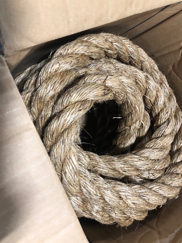 Photo 3 of SGT KNOTS Twisted Manila Rope - Natural 3 Strand Fiber Hemp Rope for Indoor and Outdoor Use | Multipurpose Manila Rope for Crafts, DIY Projects, Home Decorating, Climbing | 1.5 in x 50 ft