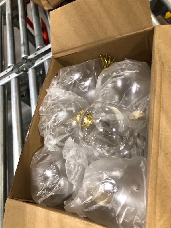 Photo 2 of 3.15 Inch Christmas Clear Plastic Fillable Ornament Balls with Lid and Rope Transparent Christmas Decoration Baubles for DIY Crafts Christmas Tree Home Decor Party Wedding, 80mm (Gold, 16 Pcs) Gold 16