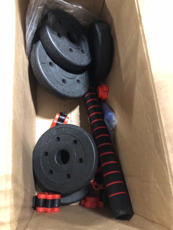 Photo 1 of BCBIG Adjustable-Dumbbells-Sets,Free Weights-Dumbbells Set of 2 Convertible To Barbell A Pair of Lightweight for Home Gym,Women and Men Equipment red 30lbs(15lbs*2)