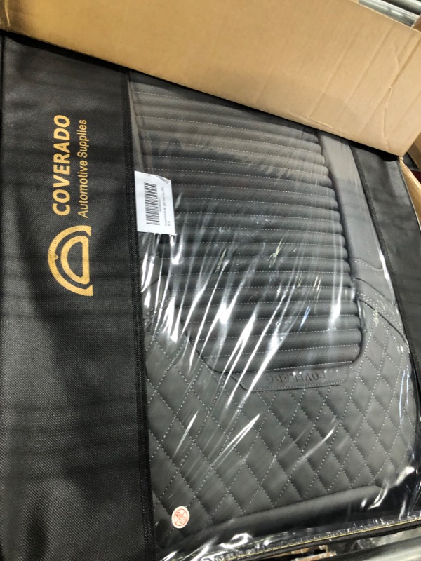 Photo 1 of Coverado Front Car Seat Covers, Premium Waterproof Leatherette Car Seat Protector, Car Seat Cushions Automotive Interior Accessoris Universal Fit for Most Sedans, SUVs and Trucks (Gray, 2PCS) Gray FrontPair