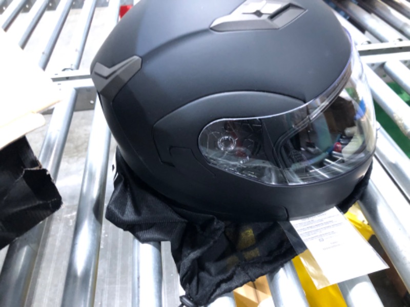 Photo 1 of ILM Bluetooth Integrated Modular Flip up Full Face Motorcycle Helmet Sun Shield Mp3 Intercom Model 953PRO (L, Matte Black) Large Matte Black Pro