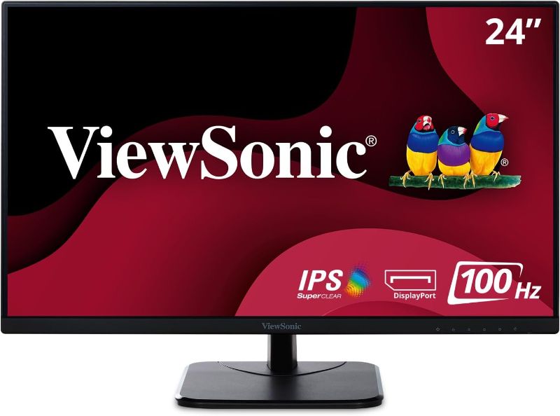 Photo 1 of ViewSonic VA2456-MHD 24 Inch IPS 1080p Monitor with Ultra-Thin Bezels, HDMI, DisplayPort and VGA Inputs for Home , Office 24-Inch