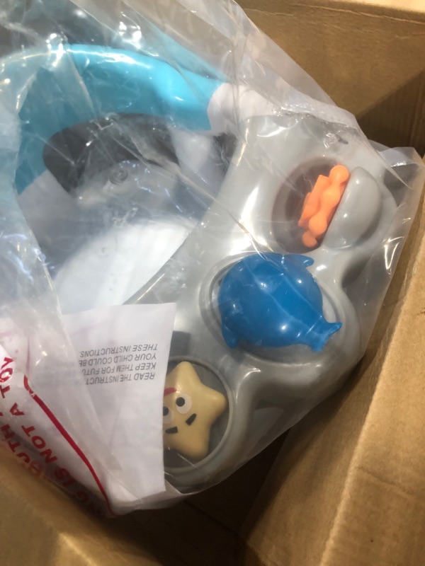 Photo 1 of Baby Bath Seat - 2 Rotating Toys + 1 Pressing Toy - Ergonomic Backrest - Side Opening Design - 4 Powerful Non-Slip Suction Cups - Ideal Gift for Infant 6-36 Months (A-White)
