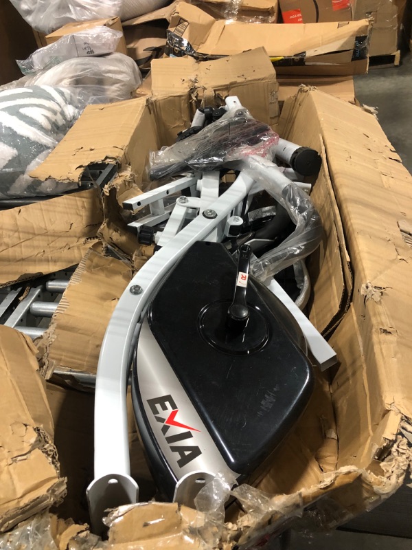 Photo 2 of  **  MISSING PARTS ** EXIA Folding Magnetic Exercise Bike with Pulse Sensor, Upright and Recumbent Stationary Bike with Arm Resistance Bands Ropes, 3 in 1 Cycling Indoor Trainer, Perfect for Indoor, Men, Women, and Seniors Metallic Silver