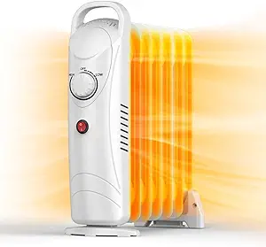 Photo 1 of Air Choice Oil Heater, 700W Oil-Filled Radiator Heater with Thermostat, Overheat Protection,2 Heat Settings, Durable, for indoor use, Quiet Electric Space Heater for Bedroom, Office, Home 15.1 Inch 