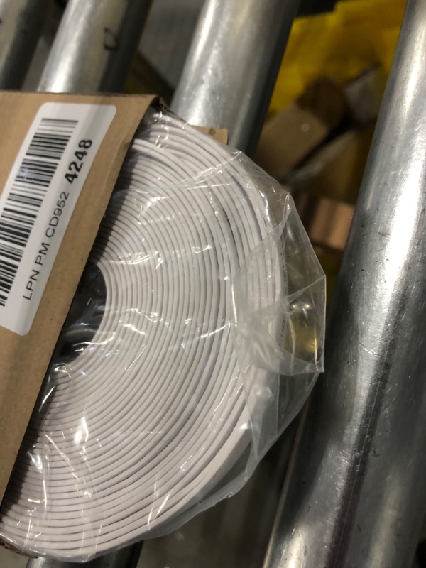 Photo 2 of Cat 6 Ethernet Cable 25 ft, Outdoor&Indoor 10Gbps Support Cat7 Network, Flat Internet RJ45 LAN Patch Cords, Solid Cat6 High Speed Computer Wire with Clips for Router, Modem, PS4/5, Xbox, Gaming, White 25ft White