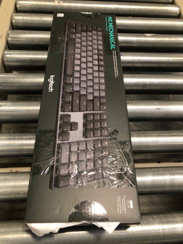 Photo 2 of Logitech MX Mechanical Wireless Illuminated Performance Keyboard, Tactile Quiet Switches, Backlit Keys, Bluetooth, USB-C, macOS, Windows, Linux, iOS, Android, Metal Full Size Tactile (quiet typing) Keyboard