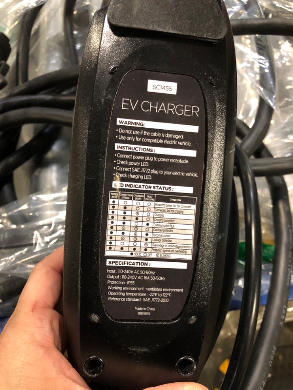 Photo 5 of Schumacher SC1455 Level 1 and Level 2 Portable EV Charger – Up to 16A, Works with 120V or 240V Outlets, 28-foot Charging Cable, Charge EVs 3X Faster