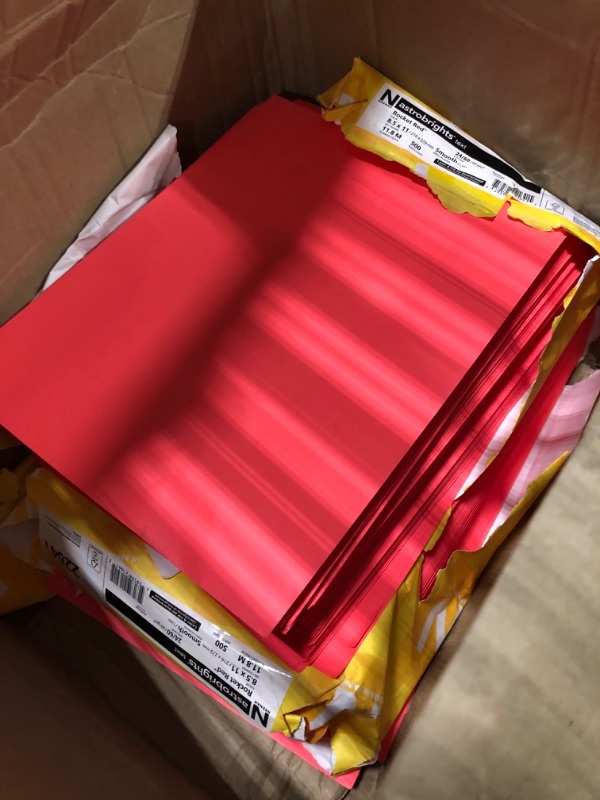 Photo 1 of Neenah Astrobrights® Bright Color Paper, Letter Size Paper, 24 Lb, FSC Certified, Rocket Red, Ream Of 500 Sheets