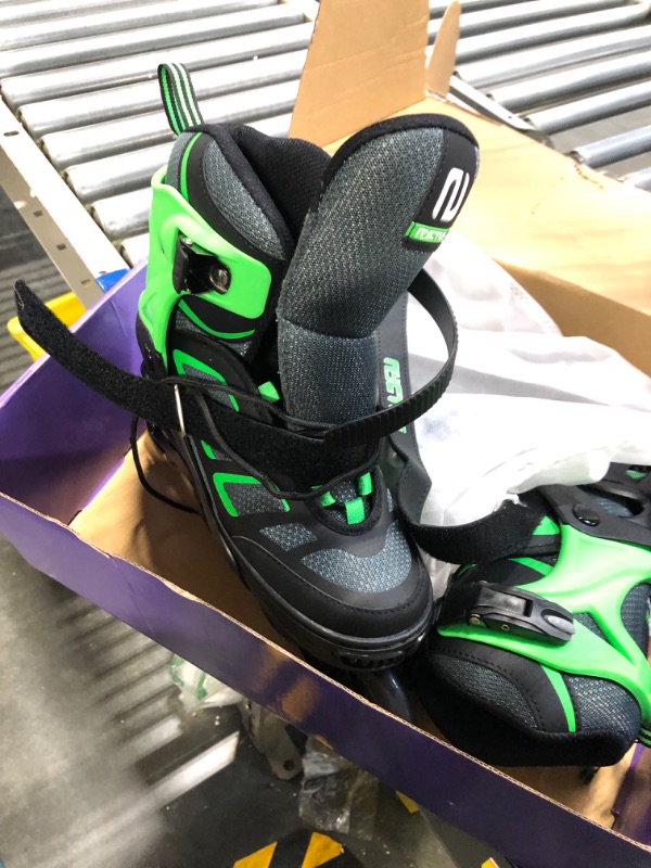 Photo 1 of Nyctus Inline Skates for Kids and Adults, Adjustable Roller Blades for Girls and Boys, Men and Women with Full Light up Wheels Outdoor and Indoor Green Large-Youth & Adult