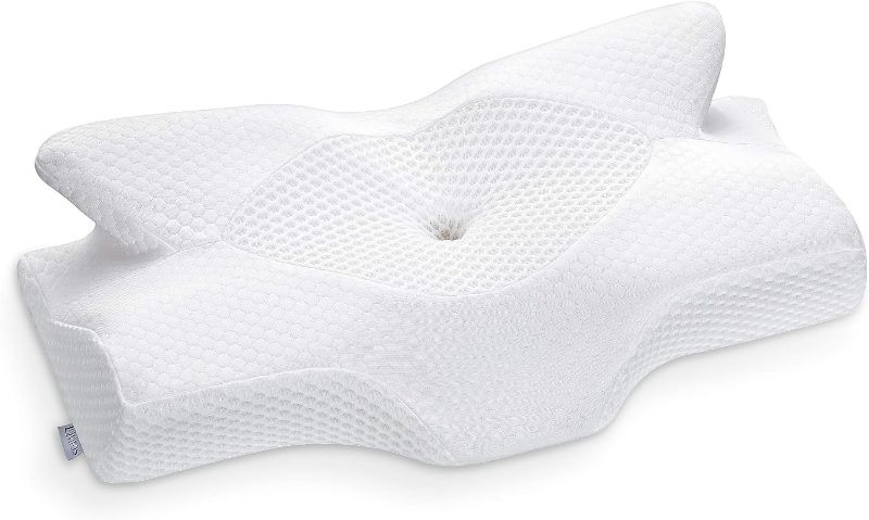 Photo 1 of Elviros Cervical Memory Foam Pillow, Contour Pillows for Neck and Shoulder Pain, Ergonomic Orthopedic Sleeping Neck Contoured Support Pillow for Side Sleepers, Back and Stomach Sleepers
