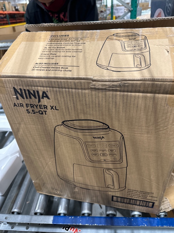 Photo 1 of Ninja AF150AMZ Air Fryer XL, 5.5 Qt. Capacity that can Air Fry, Air Roast, Bake, Reheat & Dehydrate, with Dishwasher Safe, Nonstick Basket & Crisper Plate and a Chef-Inspired Recipe Guide, Grey