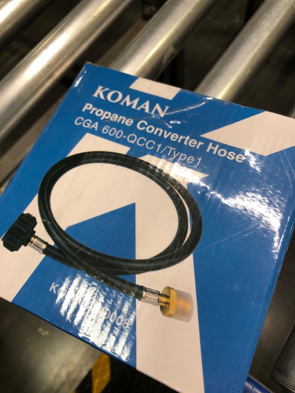 Photo 2 of KOMAN 5FT Propane Adapter Hose,1lb to 20lb Propane Tank Aapter,Converter for Buddy Heaters,Coleman Camping Stove,Weber Q/Blackstone Griddle Grill,1lb Propane Appliances Connect to 20lb Tank,Certified 5 Feet