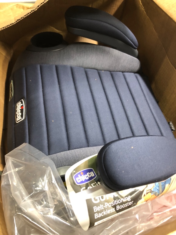 Photo 3 of Chicco GoFit ClearTex Backless Booster Car Seat - Reef | Navy Reef GoFit with ClearTex No Chemicals