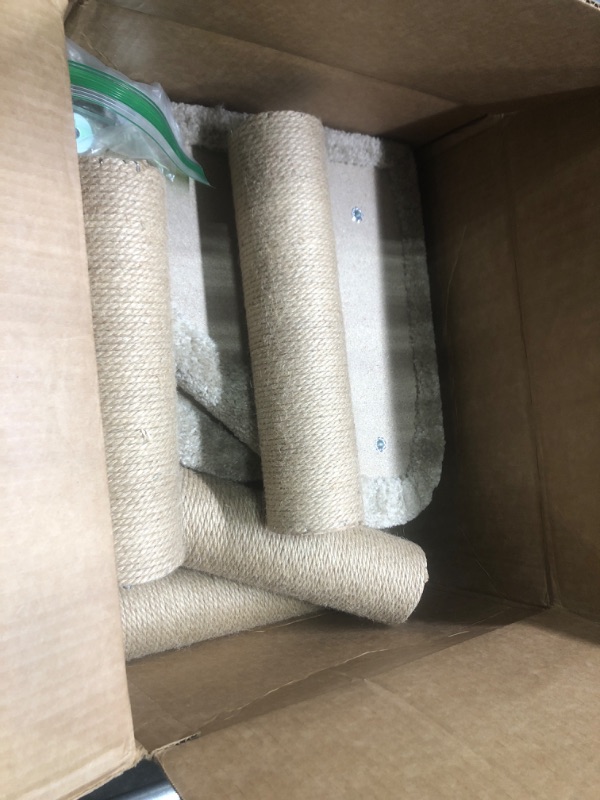 Photo 1 of Amazon Basics Cat Tree Indoor Climbing Activity Tower with Scratching Posts, Large, 17.7" x 45.9", Beige