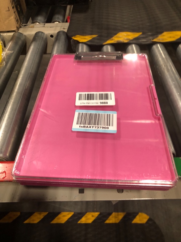 Photo 2 of Clipboard with Storage,Heavy Duty Clip Boards 8.5x11 with 2 Storage Case,Clear Visible Top Panel Storage Clipboards,Side Opening Clip Boards,Nursing Clipboard Folder Case for Office Supplies-Pink