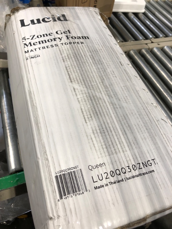 Photo 2 of Lucid 2 Inch Mattress Topper Queen – Memory Foam Mattress Topper Queen – 5 Zone Gel Infusion – CertiPur Certified Foam – Dorm Room Essentials Gel Queen 2 Inch Topper Only